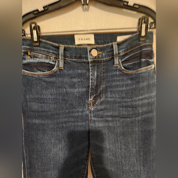 FRAME Le High Straight Jeans Raw Edge Hem Size 27 - Picture 2 of 6